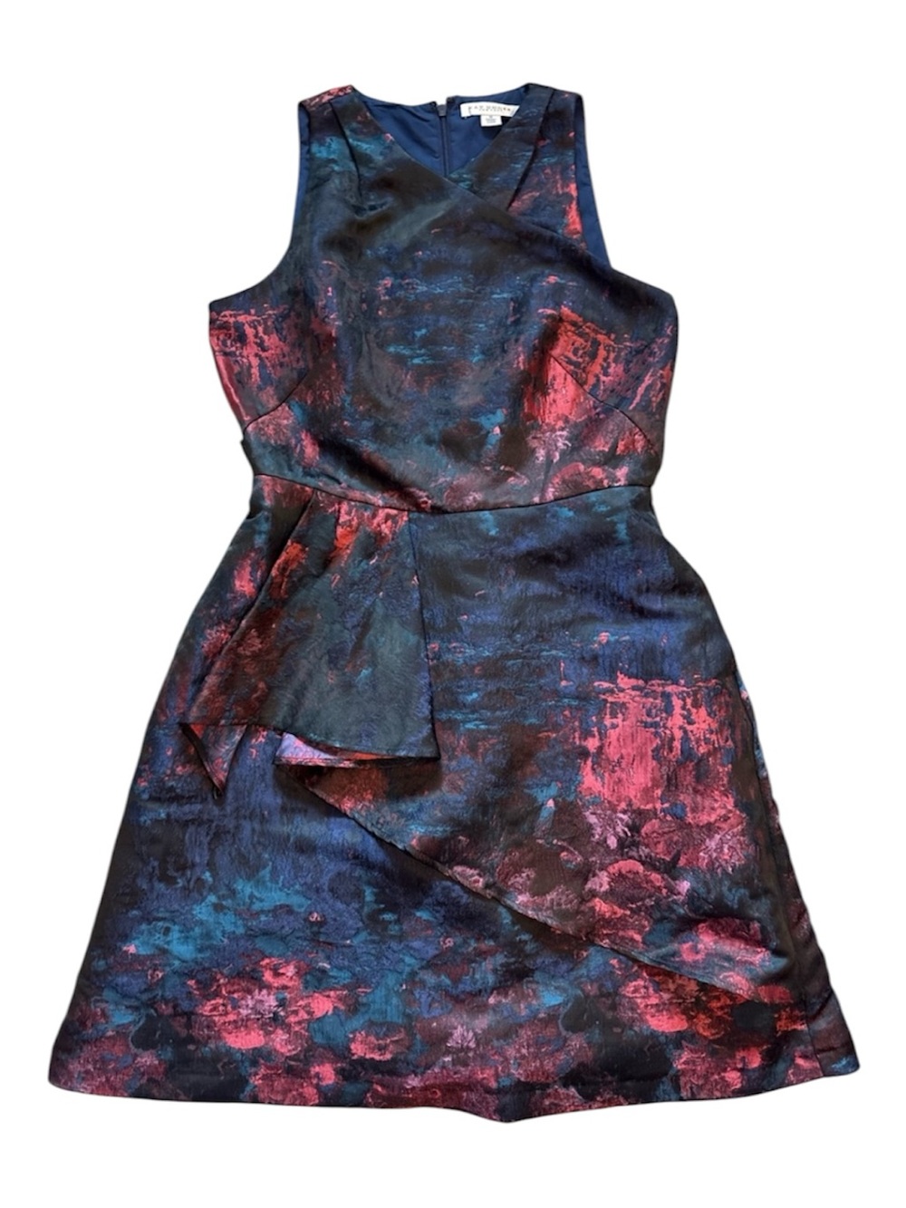 Kay Unger New York Jacquard A Line Jessie Cocktail Dress in Teaberry Size 12